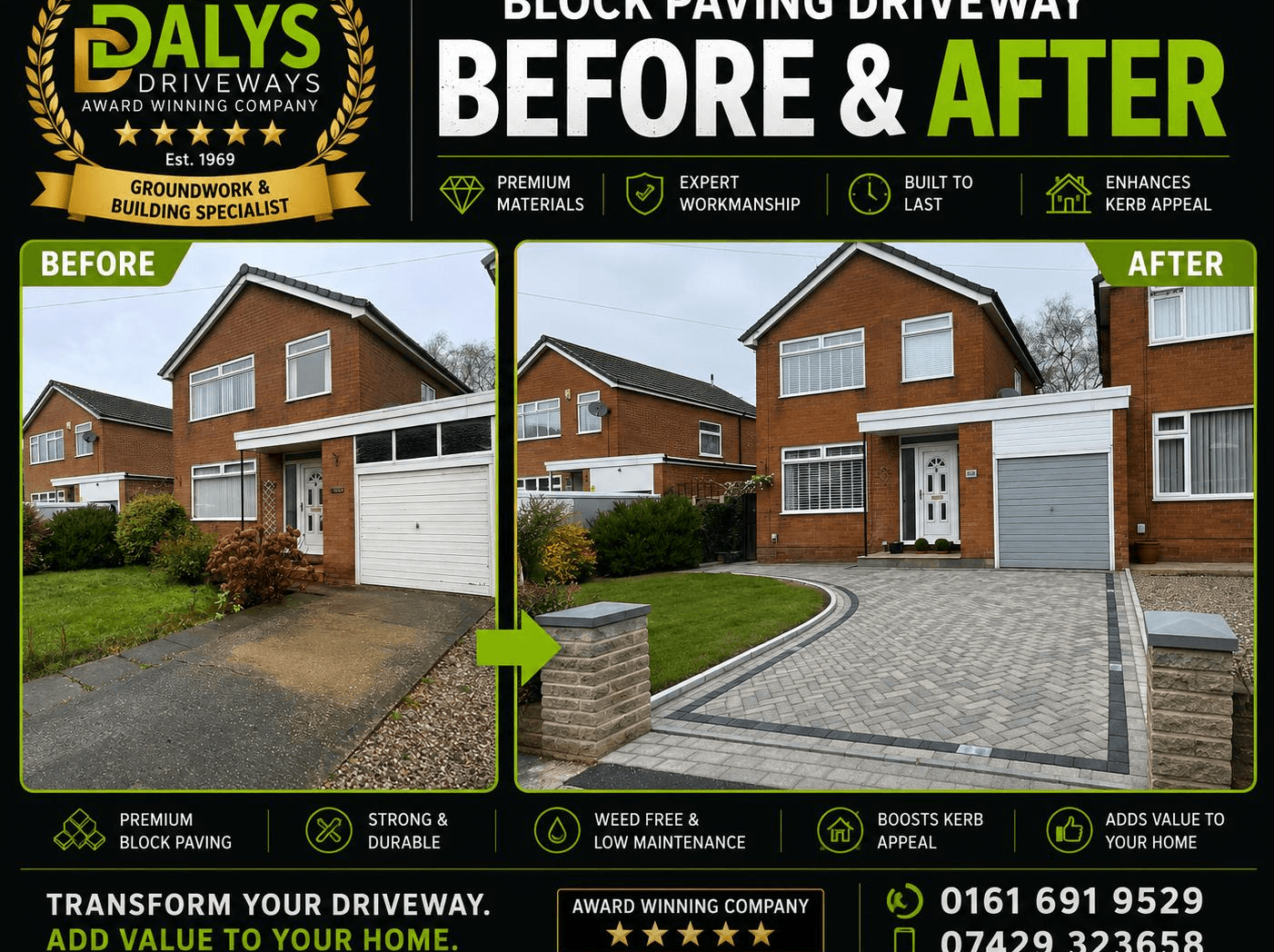 Block Paving Driveways by Dalys Driveways Manchester